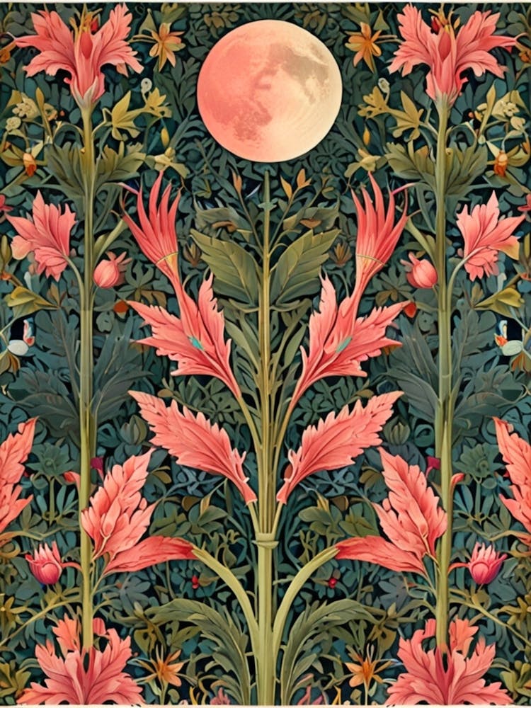 William Morris Moon And Flowers 88