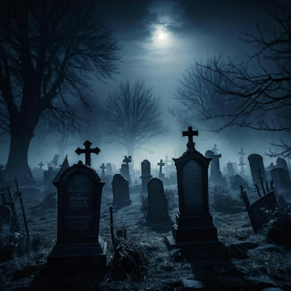 Graveyard At Night 13