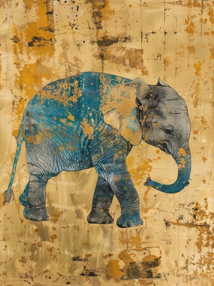 Baby Elephant Gold Effect Collage 4