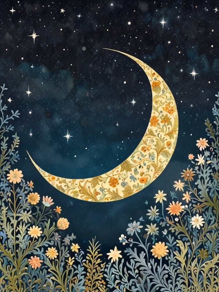 William Morris Moon And Flowers 23