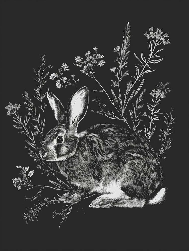 Havana Rabbit Minimalist Illustration 4
