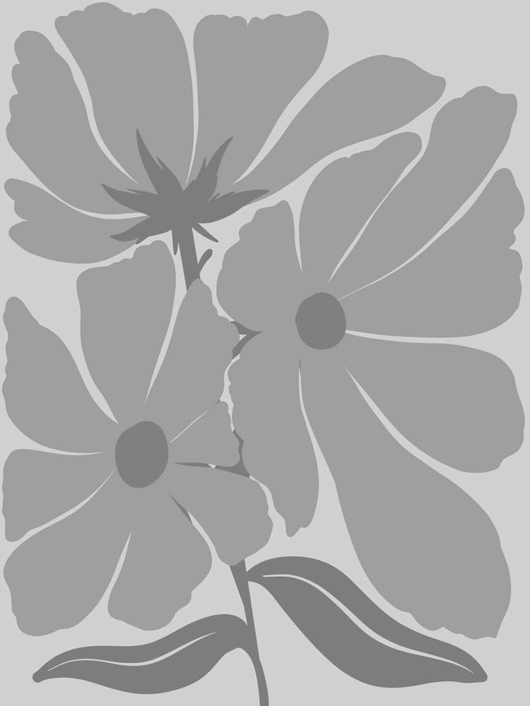 Flowers On A Gray Background 2