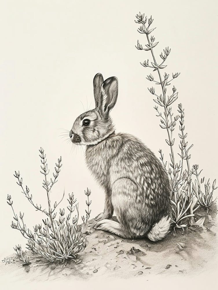 Thrianta Rabbit Drawing 1 Art Print by Ritual Art Prints – Fy!