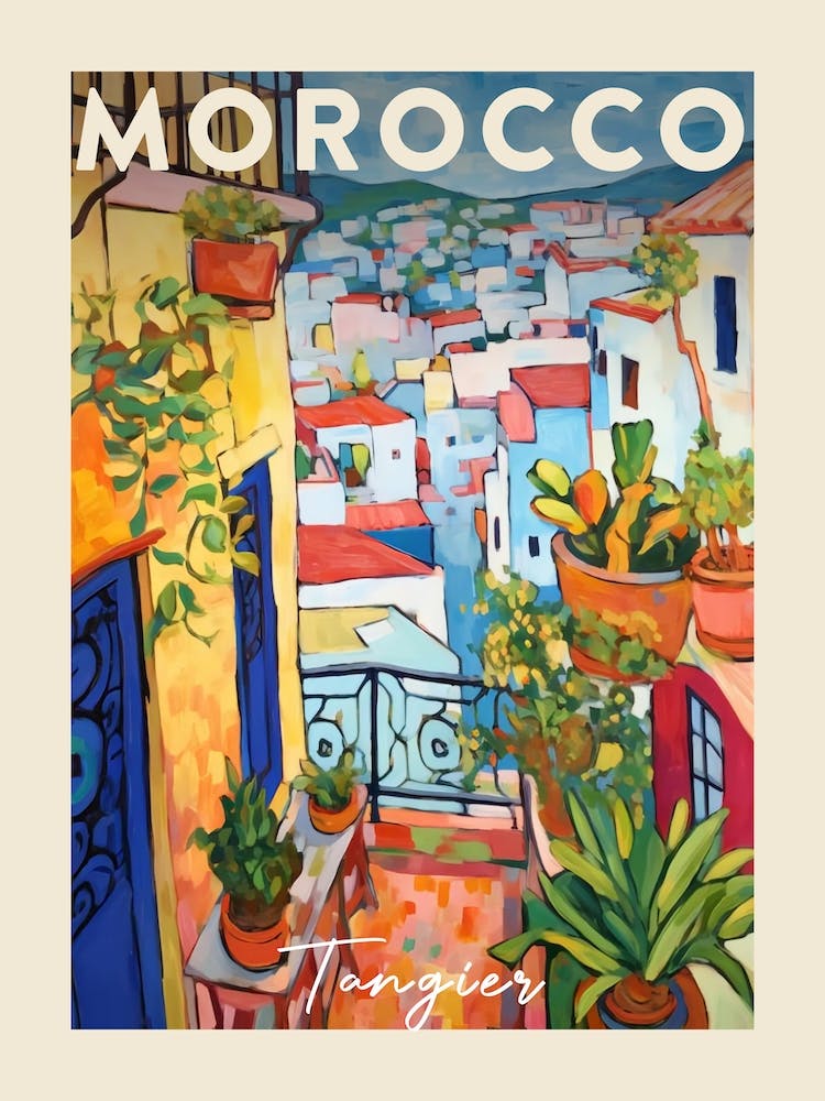 Tangier Morocco 2 Fauvist Painting Travel Poster