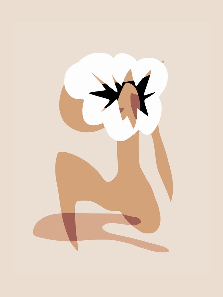 Floral Blanc Sur Fond Nude