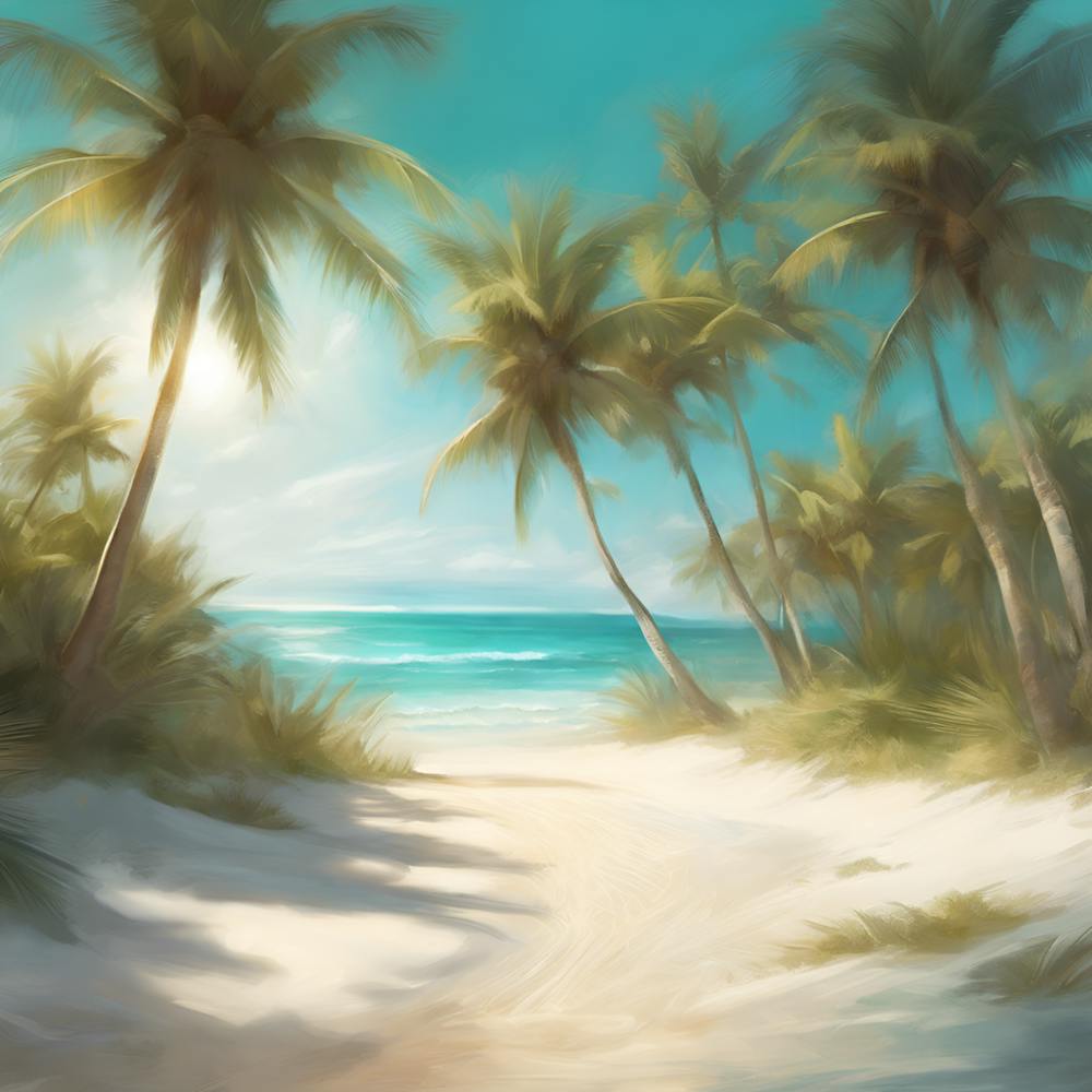 Palm Trees On The Beach 1