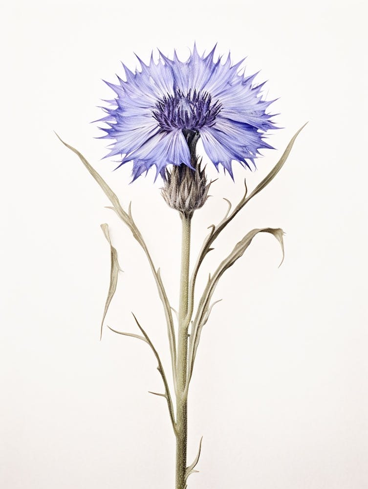 Pressed Flower Botanical Art Cornflower 1
