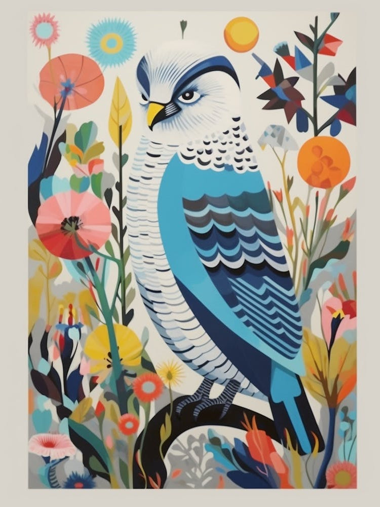 Colourful Scandi Bird Snowy Owl 1