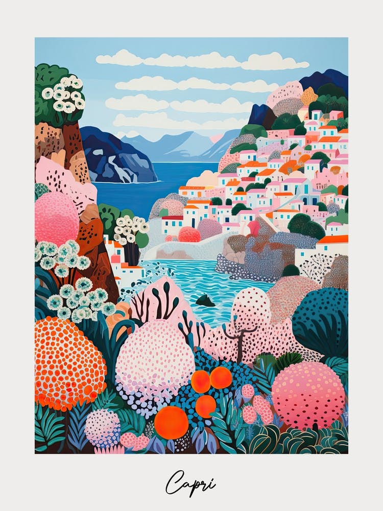 Poster Of Capri, Italy, Illustration In The Style Of Pop Art 3
