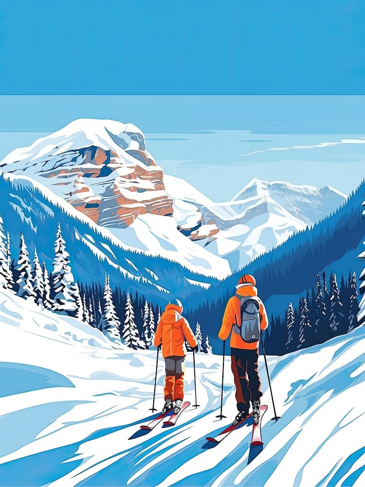 Lake Louise Ski Resort Alberta Canada, Illustration de station de ski 1
