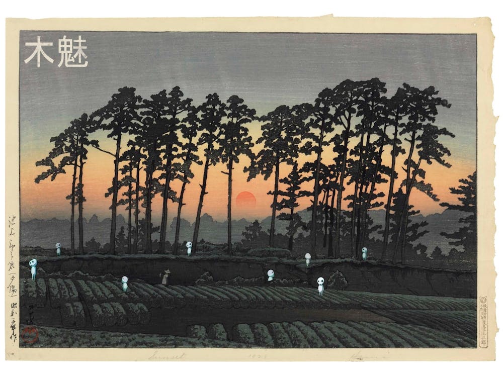 Forest Dwellers - Woodblock Print - Studio Ghibli - Princess Mononoke