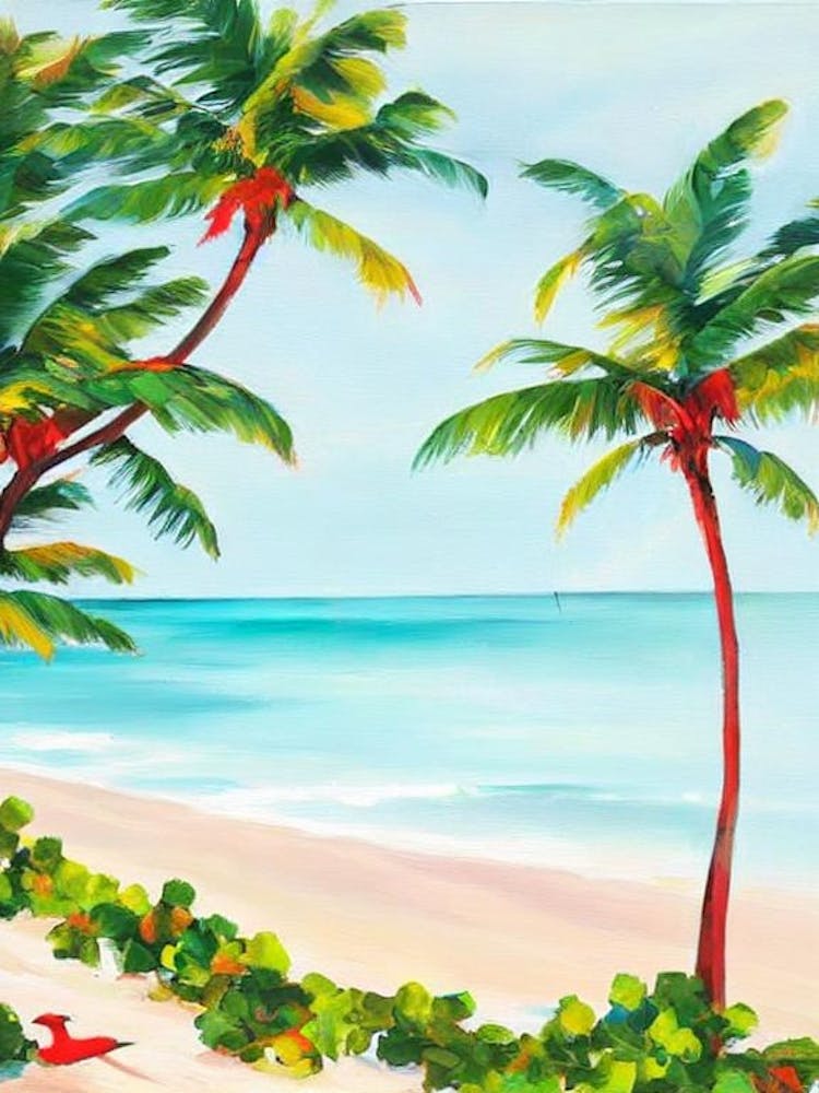 Crane Beach, Barbados Contemporary Illustration 1 