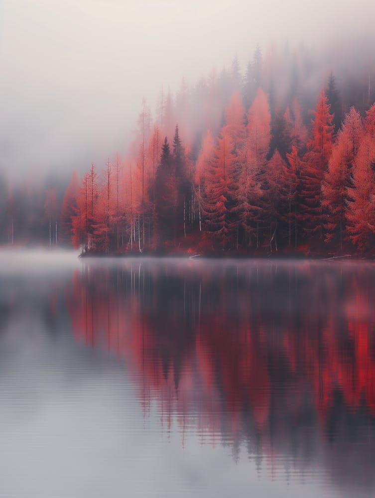 Autumn Trees In The Mist 1