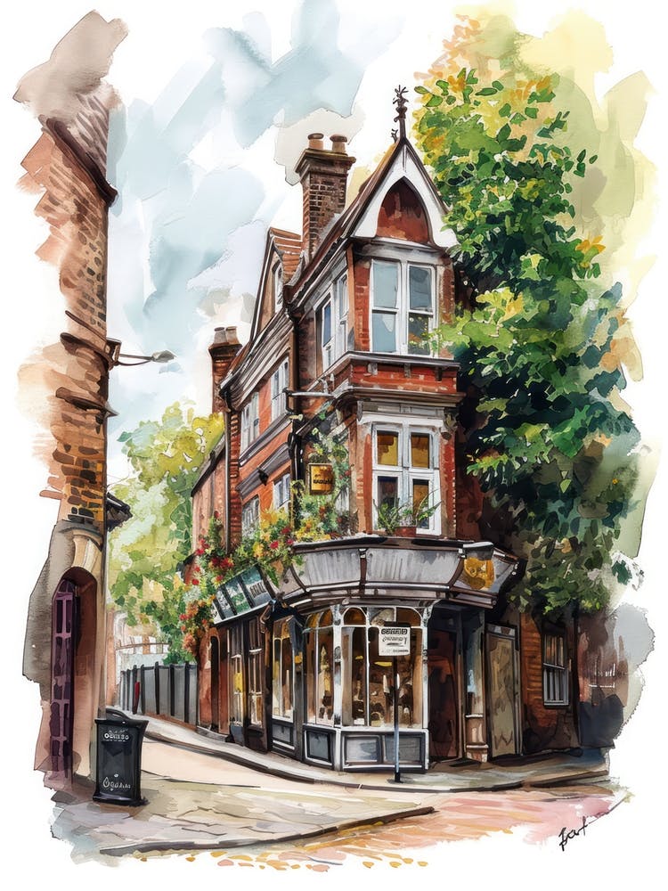 Richmond Upon Thames London Borough   Street Watercolour 3