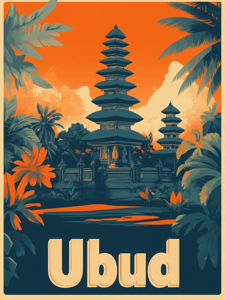 Aihrgdesign A Classic 1960s Travel Poster For Ubud 1