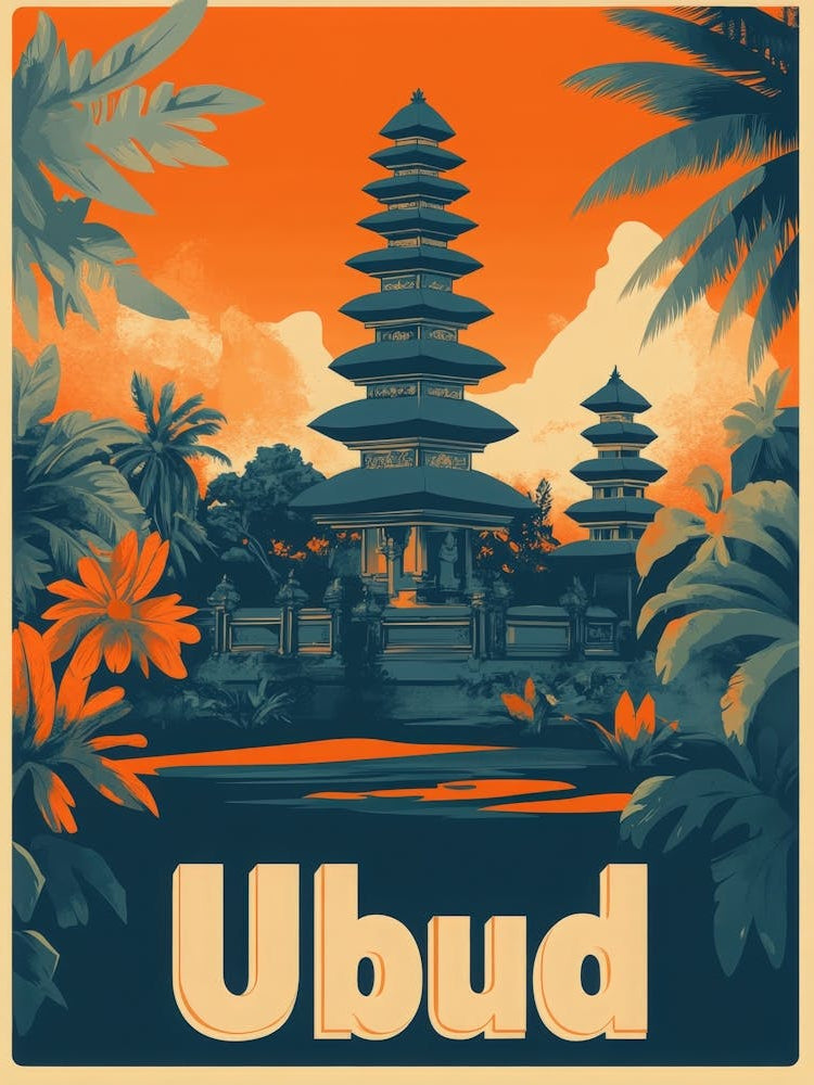 Aihrgdesign A Classic 1960s Travel Poster For Ubud 1