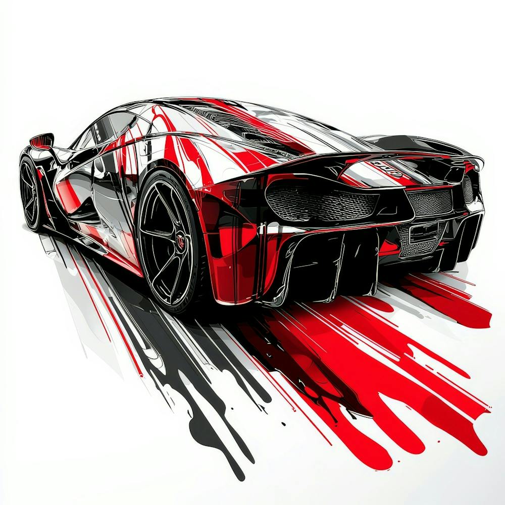 Color Drip Design A Sleek Sports Car 1