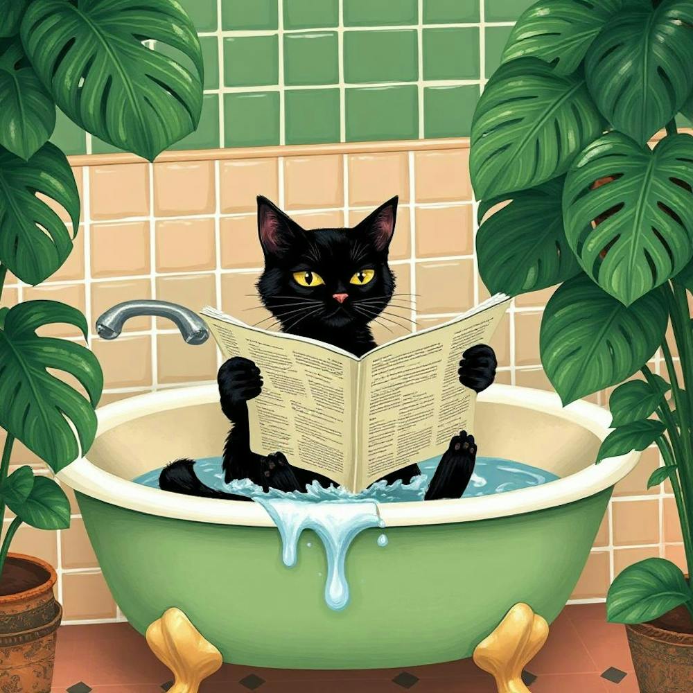 Cat In The Bath 3