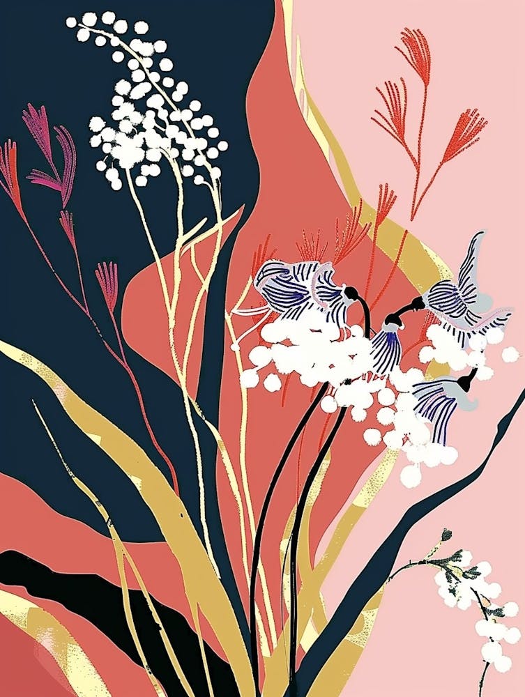 Colourful Flower Illustration Gypsophila 4