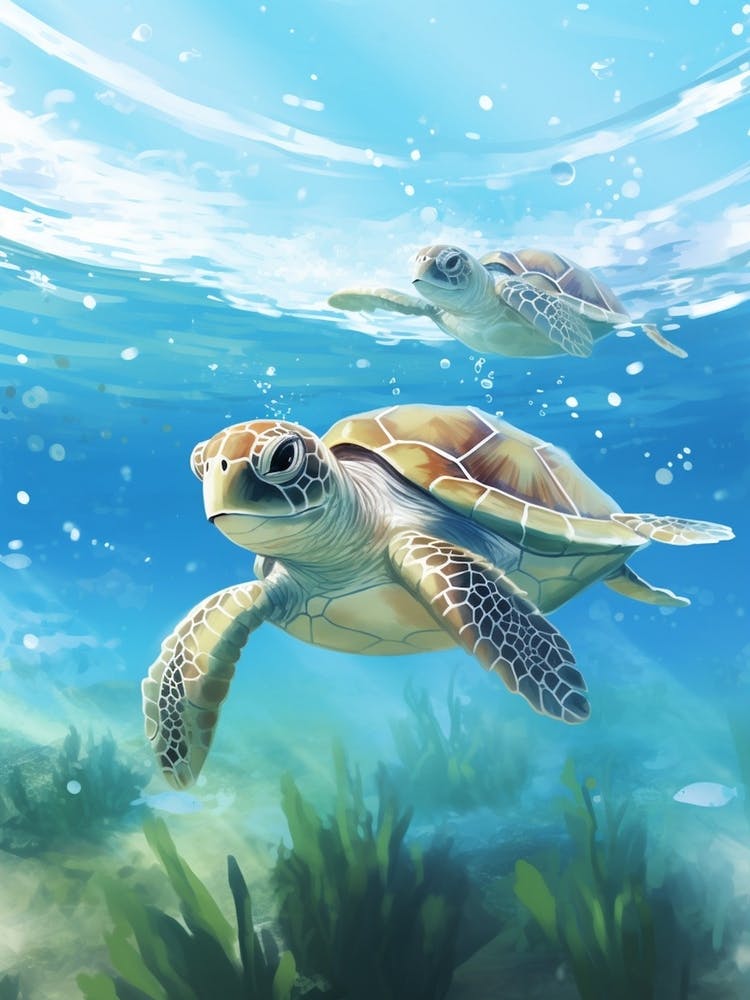 Group Of Baby Sea Turtles