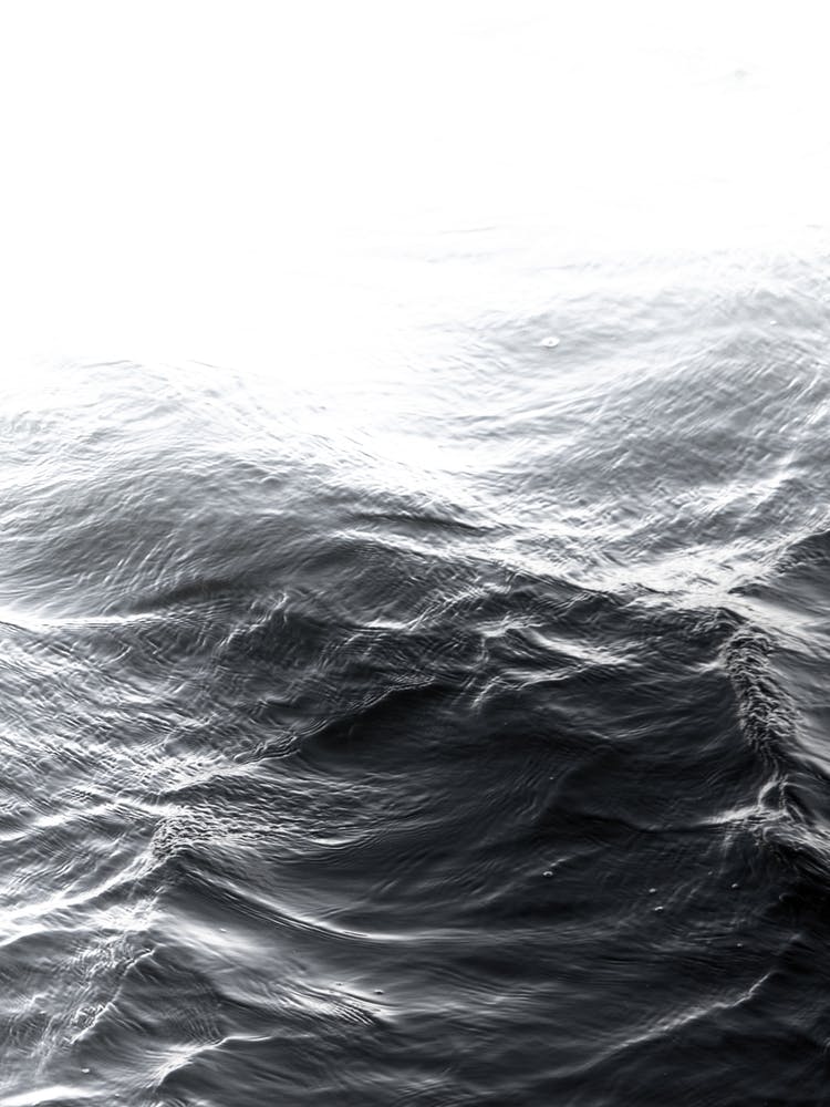 Abstract Waves Lake Ocean Black And White
