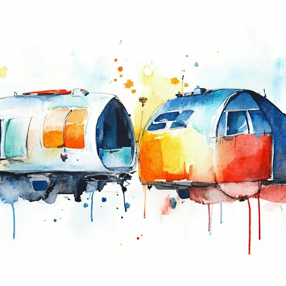 Two Airstream Trailers