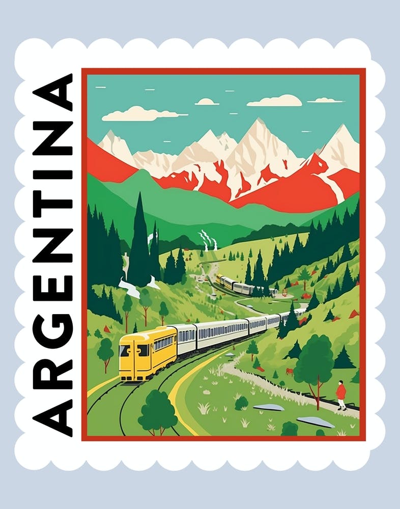 Argentina Travel Stamp Poster