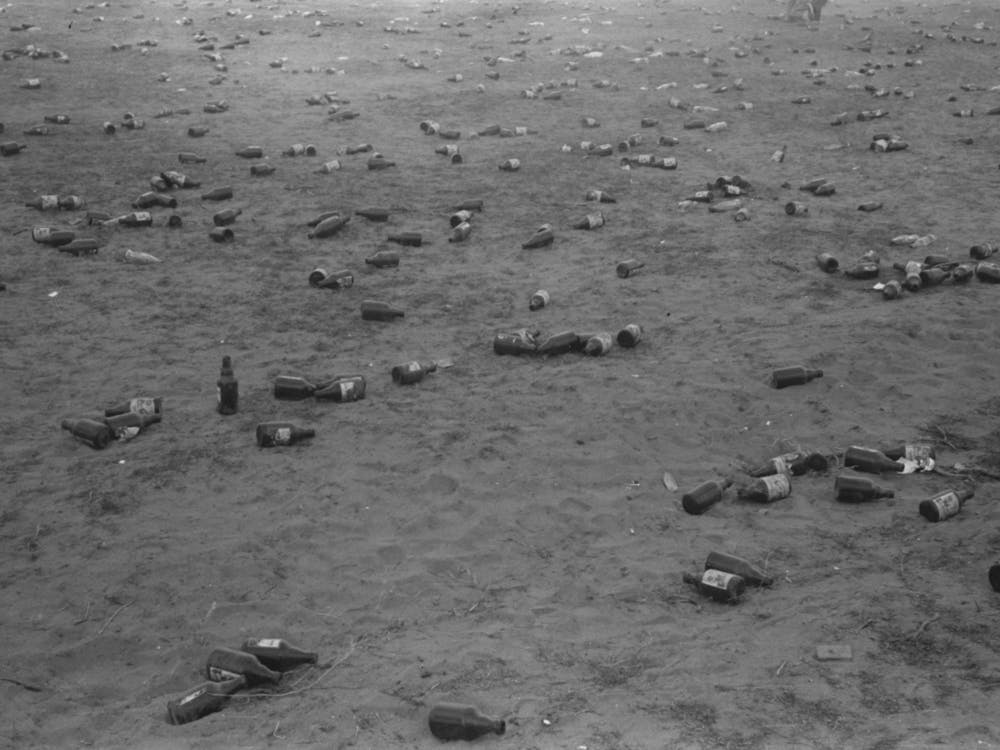 Untitled Photo, Possibly Related To Empty Beer Bottles After Celebration Party At The Umatilla Ordnance Depot