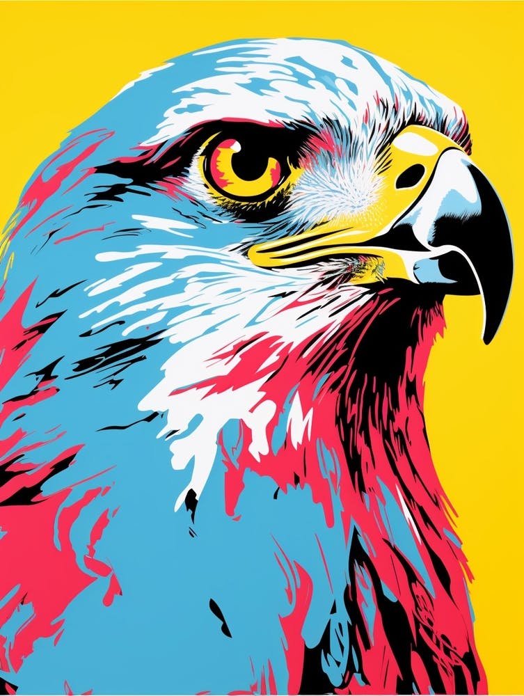Andy Warhol Style Bird Falcon 1