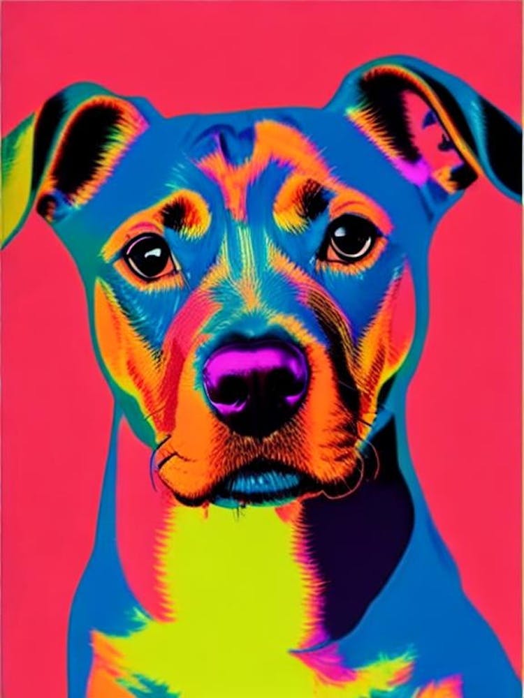 Manchester Terrier Andy Warhol Style Dog