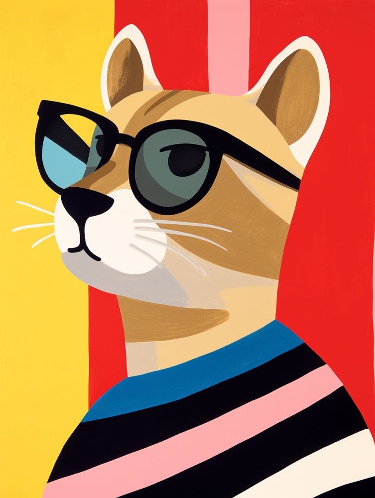 Little Puma 1 Portant des lunettes de soleil