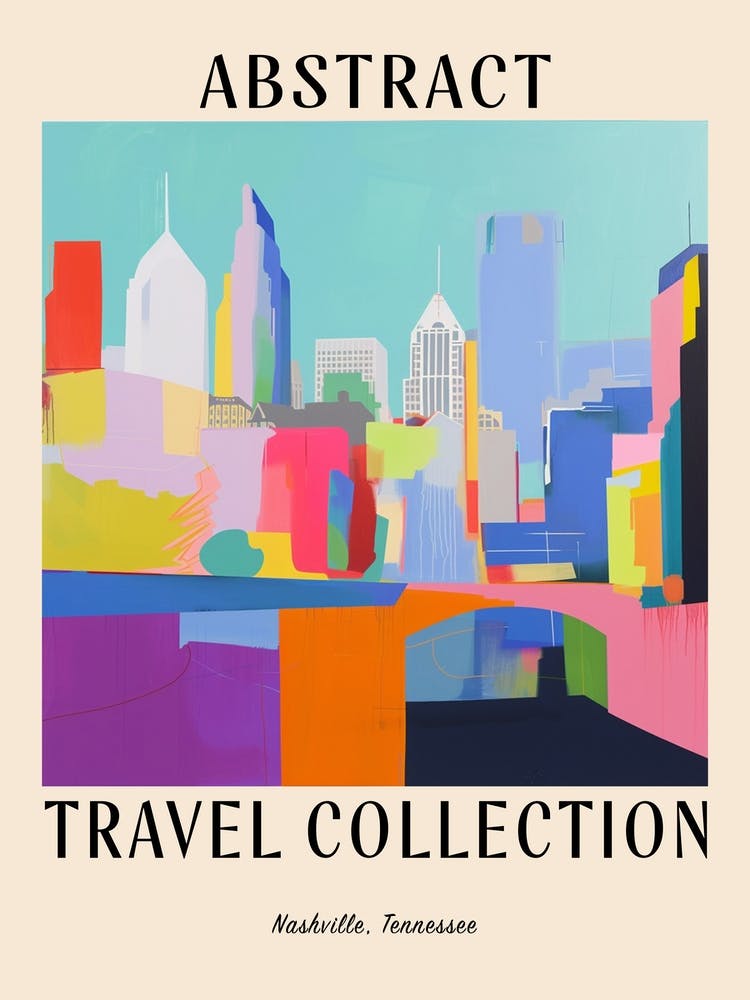 Collection Voyage Abstraite - Nashville Tennessee - Affiche