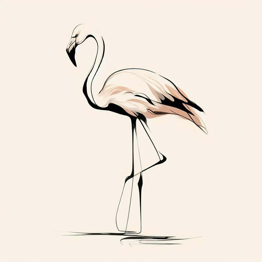 Flamingo drawing 1