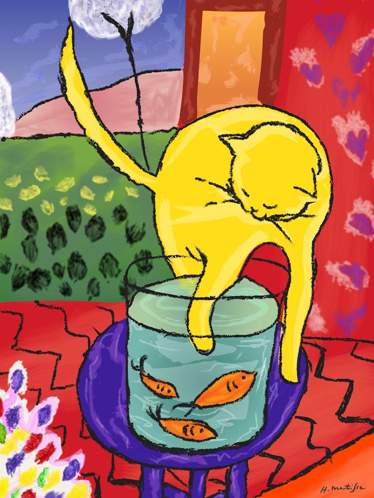 MATISSE | CHAT AUX POISSONS ROUGES