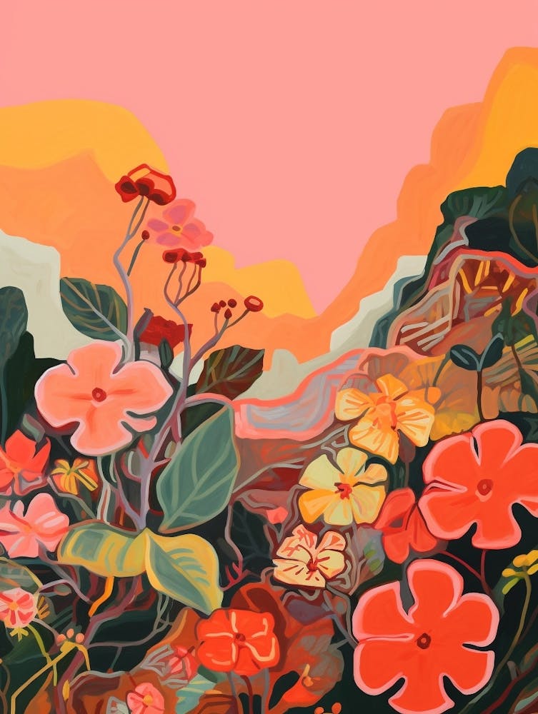 Boho Wildflower Painting Primrose Primula 1