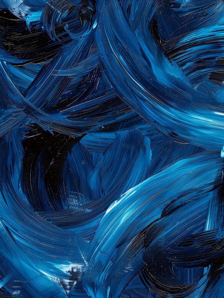 Abstraktes Blaues Gemälde 13