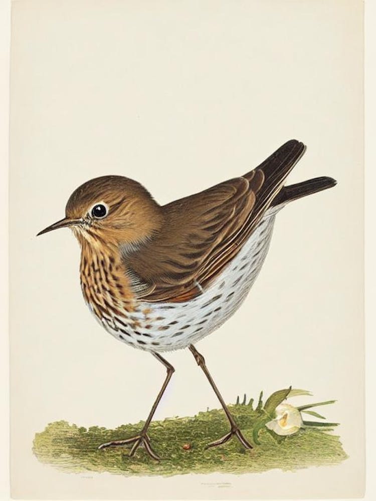 Hermit Thrush Illustration Bird