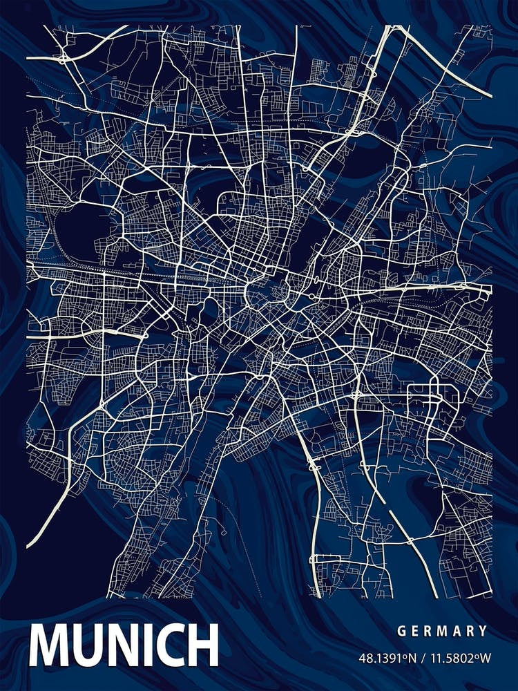 Munich Crocus Marble Map