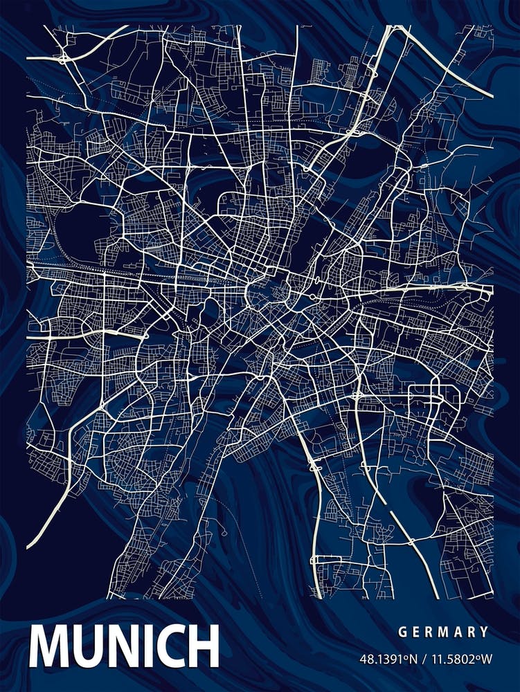 Munich Crocus Marble Map