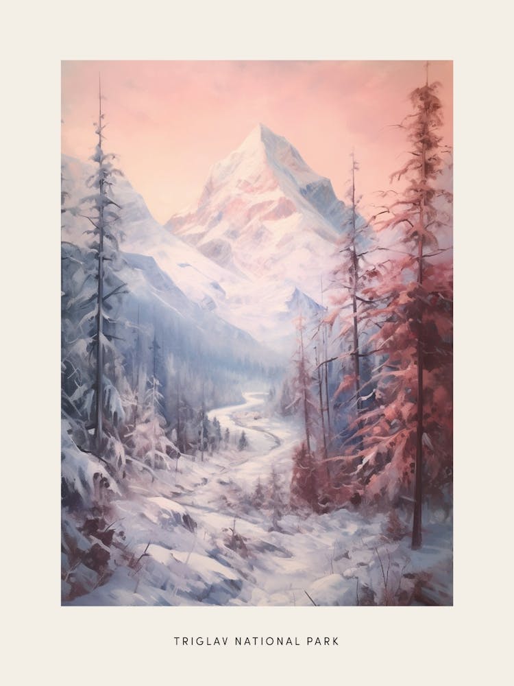 Dreamy Winter National Park Poster  Triglav National Park Slovenia 4