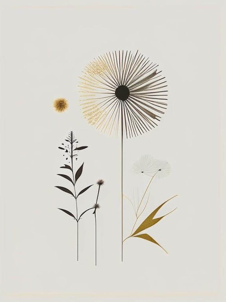 Dandelion Spices And Herbs Retro Minimal 2