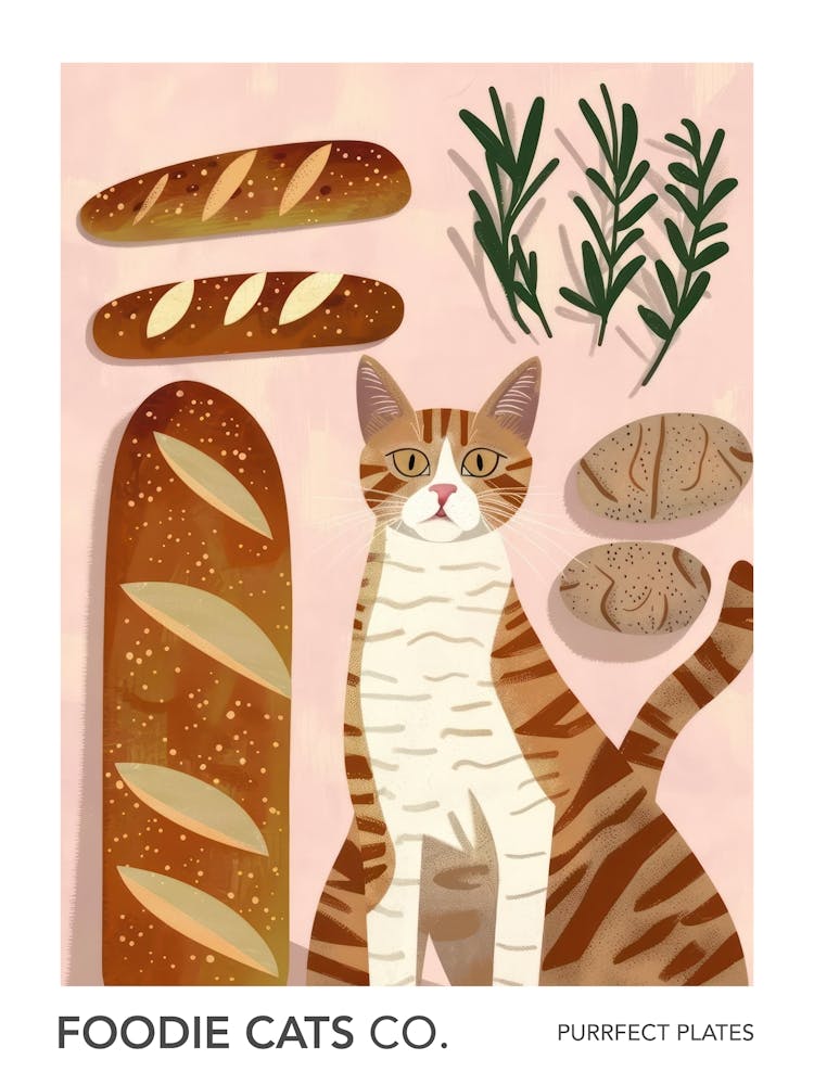 Foodie Cats Co Cat And Baguette 2