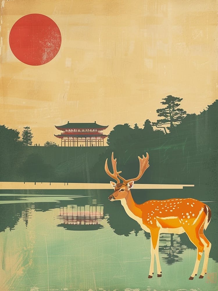 Nara Deer Park Japan Mid-Century Modern 1
