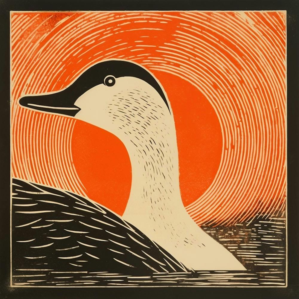 Retro Bird Lithograph Goose 3