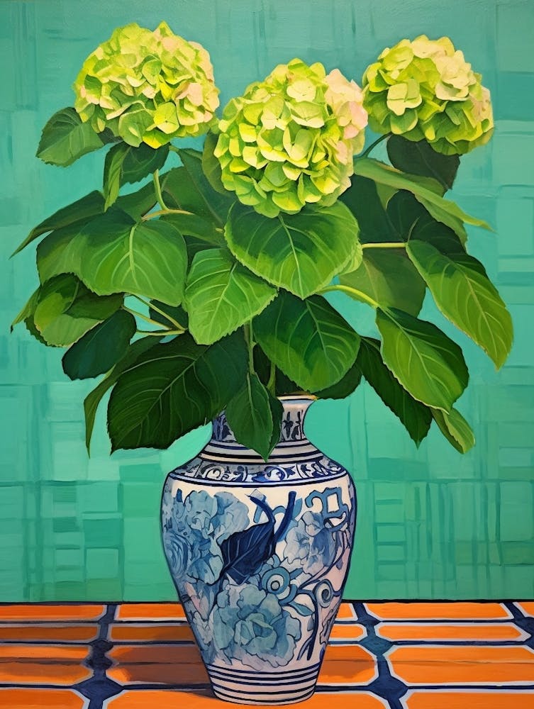Flowers In A Vase Still Life Painting Hydrangea 4