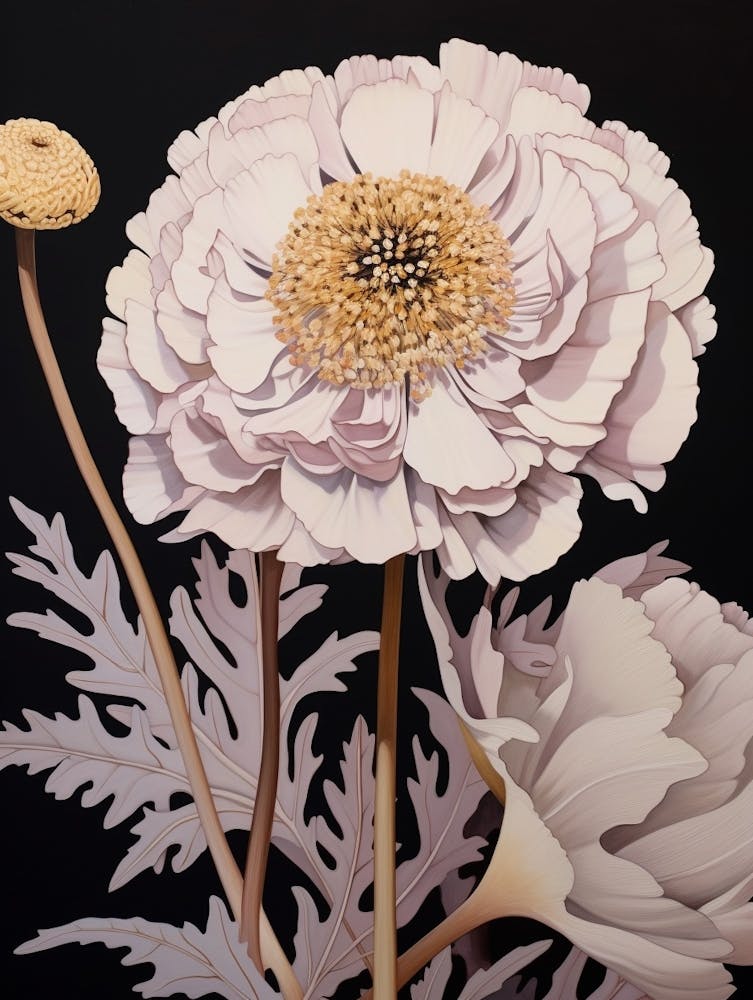Flower Illustration Scabiosa 2