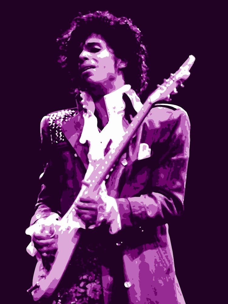 Prince Musician Purple Rain Illustration