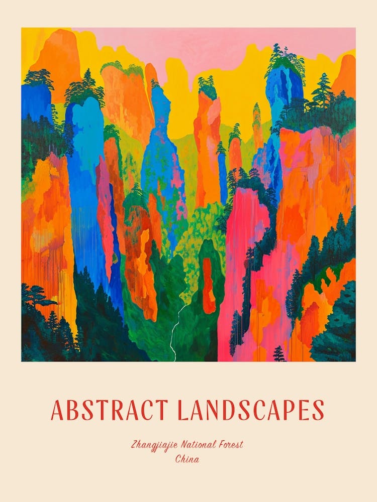 Colourful Abstract Zhangjiajie National Forest China 3 Poster