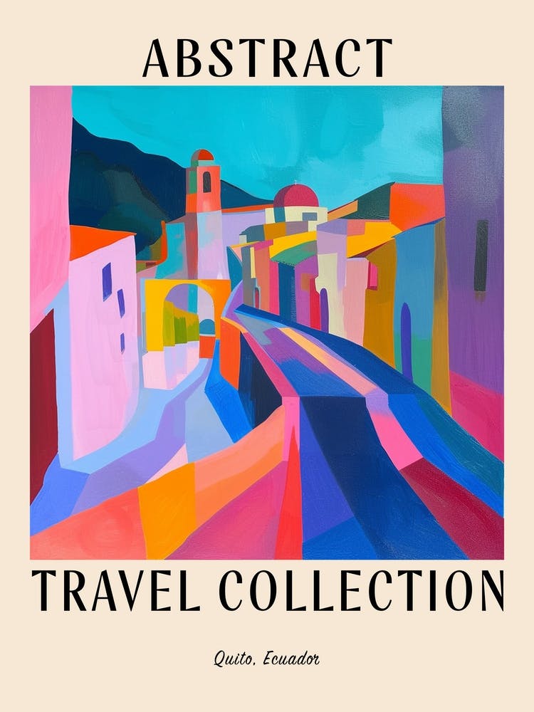 Abstract Travel Collection Poster Quito Ecuador 4