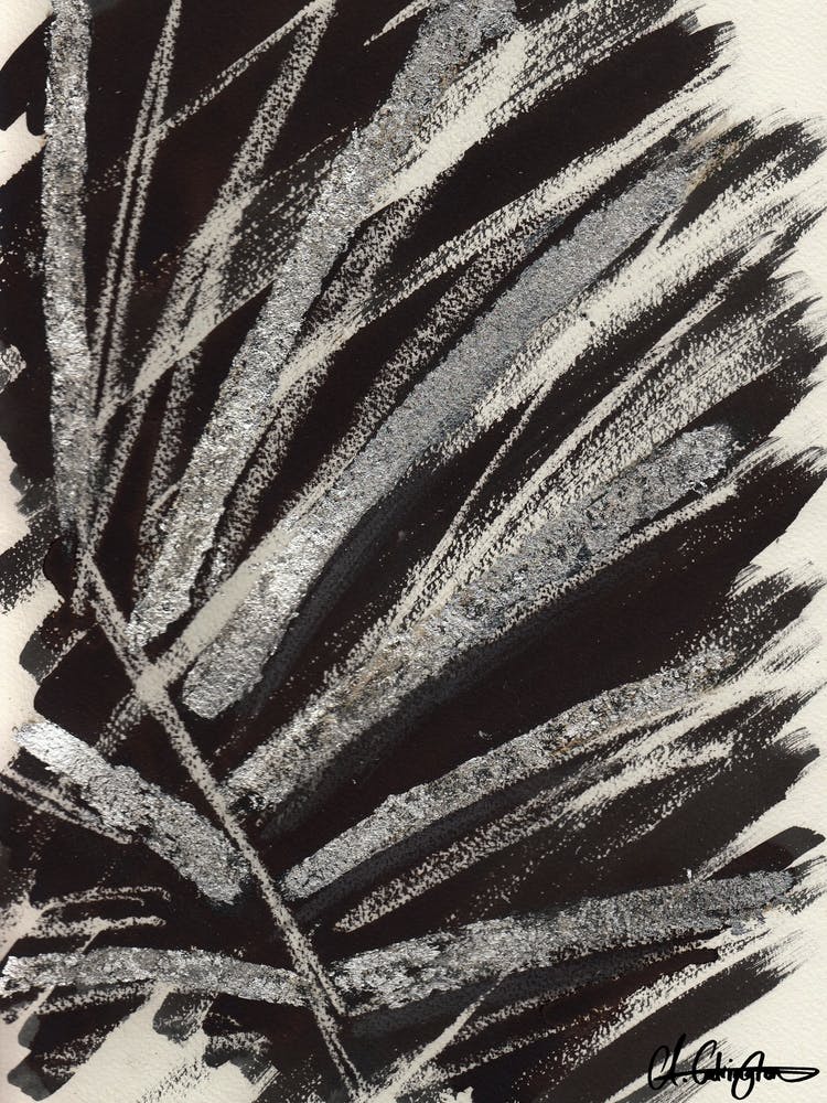 Black And White Silver Leaf Ink